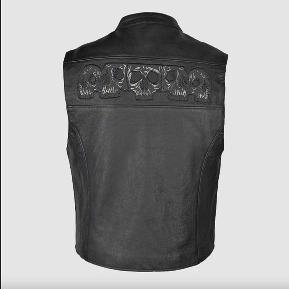 Club Style Vest with Skulls - Picture 3 of 3
